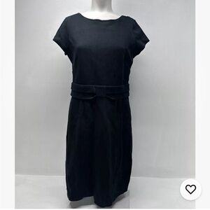 Boden Roma Ponte Jersey Knit Sheath Short Sleeve Black Dress Size 2P